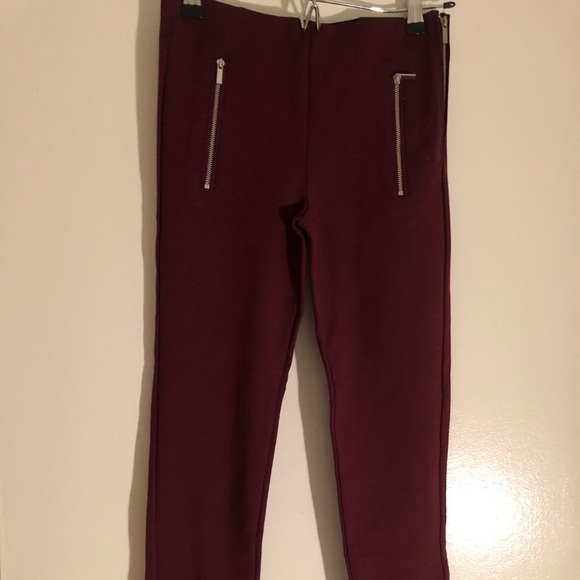 maroon stretch pants